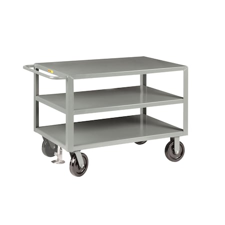 Little Giant Utility Cart, 12 ga. Steel, 5000 lb Load Capacity, 3 Shelves, 54" L, 24" W 3GH-2448-8PHKFL